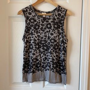 Black and white floral tank top